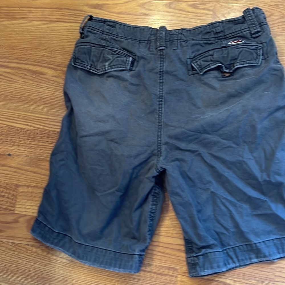 Hollister California Shorts Mens 34 Black Distressed Flat Front Outdoor Casual‌ - Picture 4 of 5
